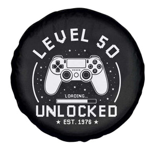Level 50 Unlocked Video Gamer 50th Birthday Gift Spare Tire Cover Vintage 1976 50 Year Old Gift
