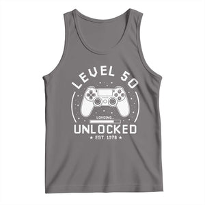 Level 50 Unlocked Video Gamer 50th Birthday Gift Tank Top Vintage 1976 50 Year Old Gift