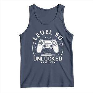 Level 50 Unlocked Video Gamer 50th Birthday Gift Tank Top Vintage 1976 50 Year Old Gift