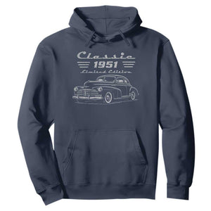 75th Birthday Hoodie Vintage Retro Car Classic 1951 75 Year Old Gift