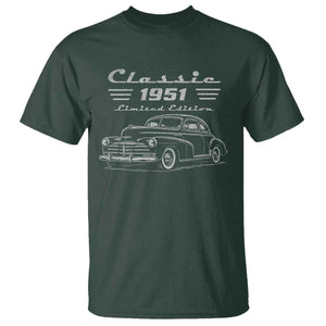 75th Birthday T Shirt Vintage Retro Car Classic 1951 75 Year Old Gift