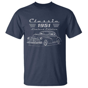 75th Birthday T Shirt Vintage Retro Car Classic 1951 75 Year Old Gift