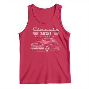 75th Birthday Tank Top Vintage Retro Car Classic 1951 75 Year Old Gift