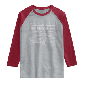90th Birthday Raglan Shirt Vintage Retro Car Classic 1936 90 Year Old Gift