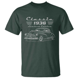 90th Birthday T Shirt Vintage Retro Car Classic 1936 90 Year Old Gift