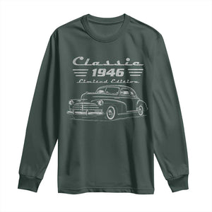 80th Birthday Long Sleeve Shirt Vintage Retro Car Classic 1946 80 Year Old Gift