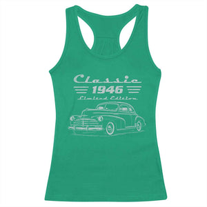 80th Birthday Racerback Tank Top Vintage Retro Car Classic 1946 80 Year Old Gift