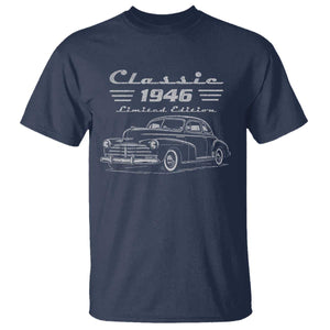 80th Birthday T Shirt Vintage Retro Car Classic 1946 80 Year Old Gift