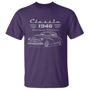 80th Birthday T Shirt Vintage Retro Car Classic 1946 80 Year Old Gift