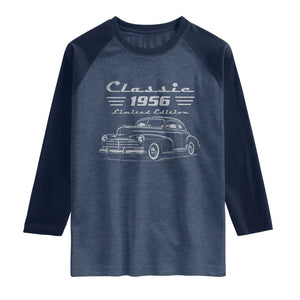 70th Birthday Raglan Shirt Vintage Retro Car Classic 1956 70 Year Old Gift