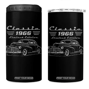 60th Birthday 4 in 1 Can Cooler Tumbler Vintage Retro Car Classic 1966 60 Year Old Gift