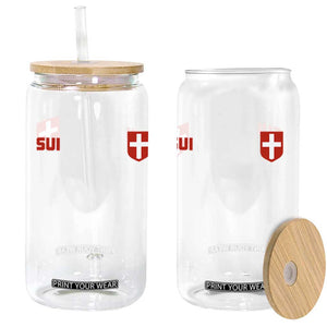 Switzerland Glass Can Vintage Retro Swiss Flag TS10 Print Your Wear