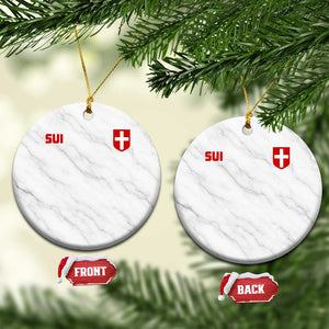 Switzerland Ceramic Ornament Vintage Retro Swiss Flag