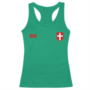 Switzerland Racerback Tank Top Vintage Retro Swiss Flag