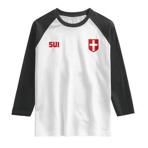 Switzerland Raglan Shirt Vintage Retro Swiss Flag