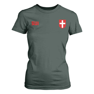 Switzerland T Shirt For Women Vintage Retro Swiss Flag