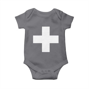 Swiss Vintage Cross Flag Switzerland Baby Onesie