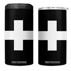 Swiss Vintage Cross Flag Switzerland 4 in 1 Can Cooler Tumbler TS10 One Size: 16 oz Black Print Your Wear