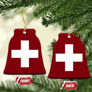 Swiss Vintage Cross Flag Switzerland Ceramic Ornament