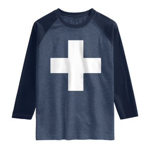 Swiss Vintage Cross Flag Switzerland Raglan Shirt