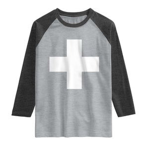 Swiss Vintage Cross Flag Switzerland Raglan Shirt