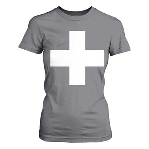 Swiss Vintage Cross Flag Switzerland T Shirt For Women