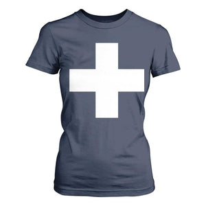 Swiss Vintage Cross Flag Switzerland T Shirt For Women