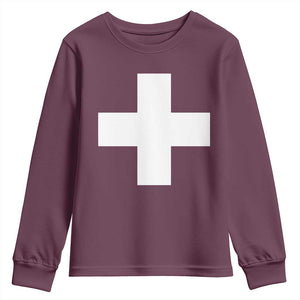 Swiss Vintage Cross Flag Switzerland Youth Sweatshirt