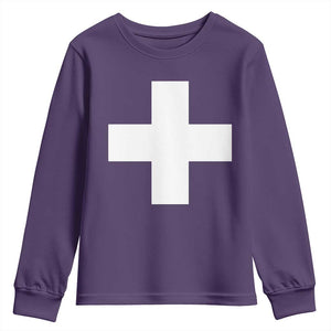 Swiss Vintage Cross Flag Switzerland Youth Sweatshirt