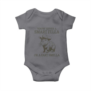 Funny Capybara Baby Onesie Retro Smart Fella Capybara Vintage 90s TS10 Charcoal Print Your Wear