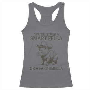 Funny Capybara Racerback Tank Top Retro Smart Fella Capybara Vintage 90s TS10 Charcoal Print Your Wear