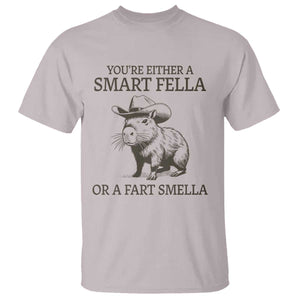 Funny Capybara T Shirt Retro Smart Fella Capybara Vintage 90s TS10 Ice Gray Print Your Wear