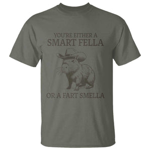Funny Capybara T Shirt Retro Smart Fella Capybara Vintage 90s TS10 Military Green Print Your Wear