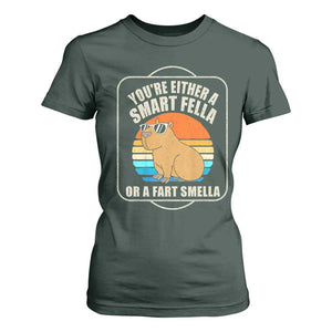 Funny Capybara T Shirt For Women Vintage Retro Rodent Dont Be Worry Be Capy TS10 Dark Forest Green Print Your Wear