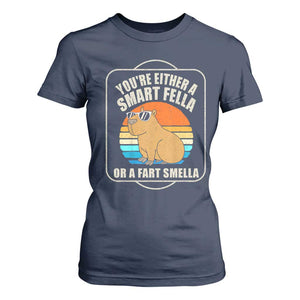 Funny Capybara T Shirt For Women Vintage Retro Rodent Dont Be Worry Be Capy TS10 Navy Print Your Wear