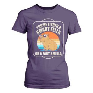 Funny Capybara T Shirt For Women Vintage Retro Rodent Dont Be Worry Be Capy TS10 Purple Print Your Wear