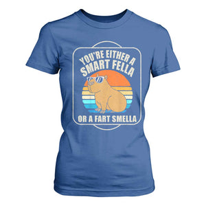 Funny Capybara T Shirt For Women Vintage Retro Rodent Dont Be Worry Be Capy TS10 Royal Blue Print Your Wear