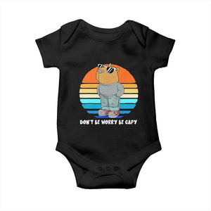 Funny Capybara Baby Onesie Vintage Rodent Dont Be Worry Be Capy Chill Capybara TS10 Black Print Your Wear