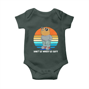 Funny Capybara Baby Onesie Vintage Rodent Dont Be Worry Be Capy Chill Capybara TS10 Print Your Wear