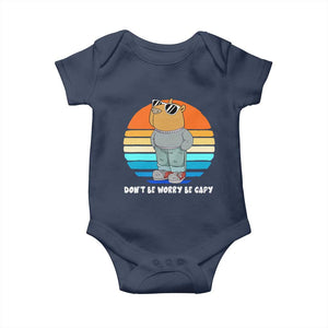 Funny Capybara Baby Onesie Vintage Rodent Dont Be Worry Be Capy Chill Capybara TS10 Navy Print Your Wear