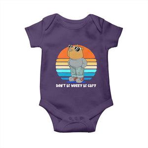 Funny Capybara Baby Onesie Vintage Rodent Dont Be Worry Be Capy Chill Capybara TS10 Purple Print Your Wear