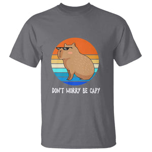 Funny Capybara T Shirt Vintage Rodent Dont Be Worry Be Capy TS10 Charcoal Print Your Wear