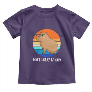 Funny Capybara Toddler T Shirt Vintage Rodent Dont Be Worry Be Capy TS10 Purple Print Your Wear