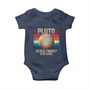 Pluto Never Forget 1930-2006 Planet Baby Onesie Funny Vintage Retro Astronomy Space TS10 Navy Print Your Wear