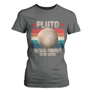 Pluto Never Forget 1930-2006 Planet T Shirt For Women Funny Vintage Retro Astronomy Space TS10 Dark Heather Print Your Wear