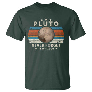 Never Forget Pluto T Shirt 1930-2006 Retro Style Funny Space Science TS10 Dark Forest Green Print Your Wear