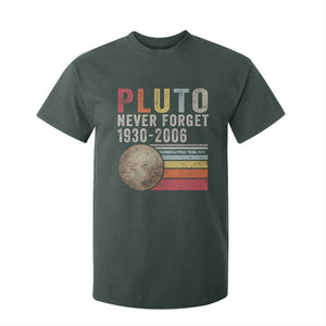 Never Forget Pluto T Shirt For Kid Retro Style Funny Space Science TS10 Dark Forest Green Print Your Wear