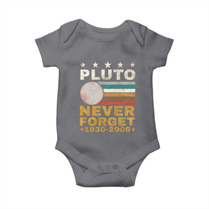 Never Forget Pluto Baby Onesie Retro Style Funny Space Science 1930-2006 TS10 Charcoal Print Your Wear
