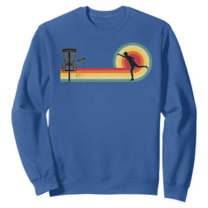 Disc Golf Retro Sweatshirt Vintage Frisbee Golf Player TS10 Royal Blue Print Your Wear