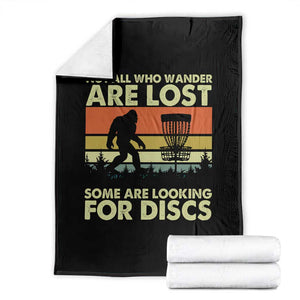Funny Disc Golf Bigfoot Throw Blanket Vintage Sasquatch Sports Golfer Dad Frisbee TS10 Black Print Your Wear